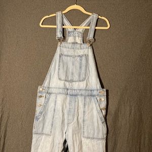 Gap light blue denim overalls